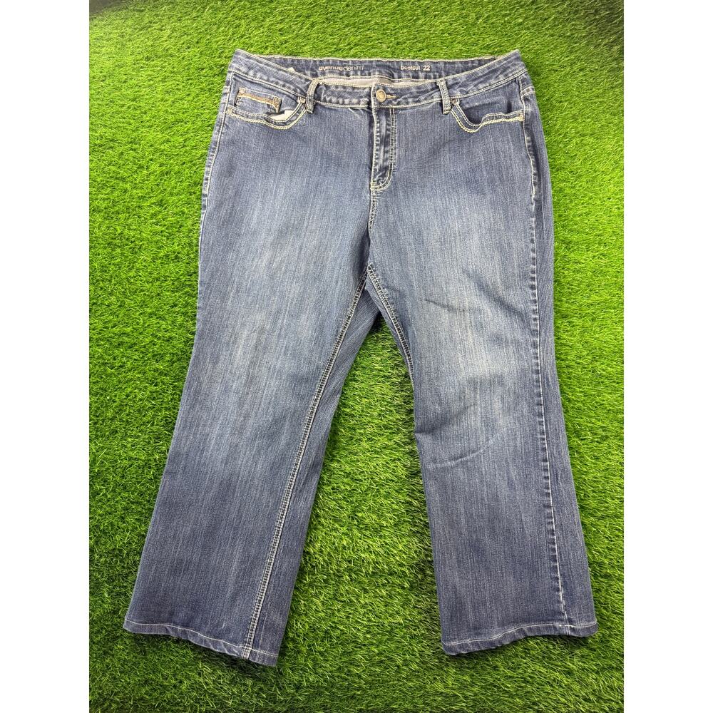 Avenue Denim Women's Plus Size 22 Blue Stretch Bootcut Jeans Avg